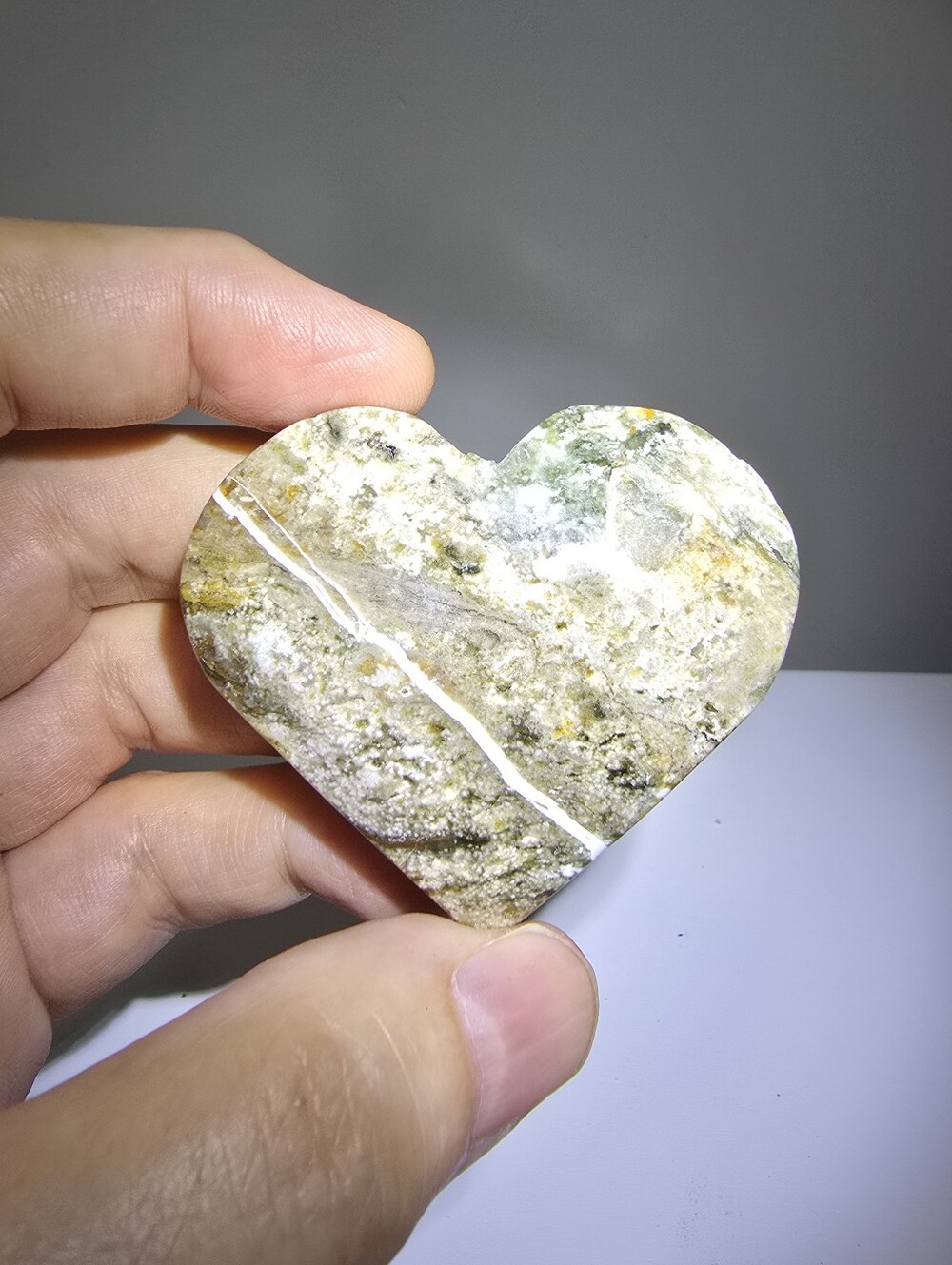 Ocean Jasper Crystal Heart #A